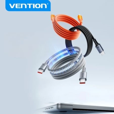 Câble magnétique USB-C vers USB-C - Orange - Vention photo 1