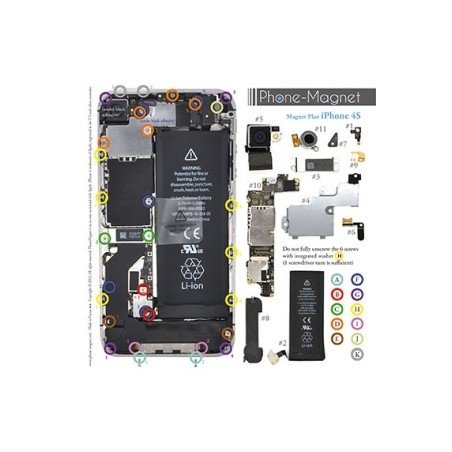 Patron magnétique d'aide au montage pas à pas pour iPhone 4S photo 2