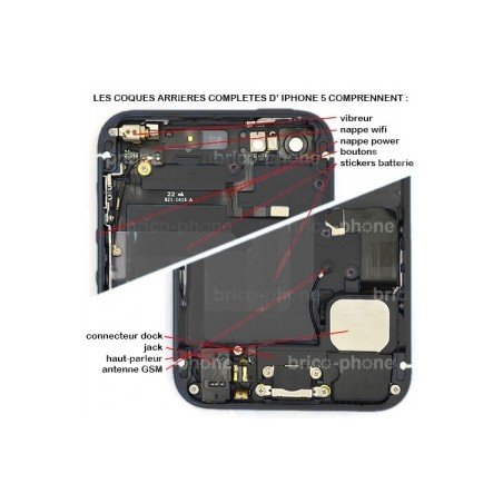 Coque arrière Noire pour iPhone 5 complète photo 5