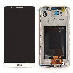 Bloc écran avec châssis (vitre et LCD) pour LG G3 BLANC photo 2