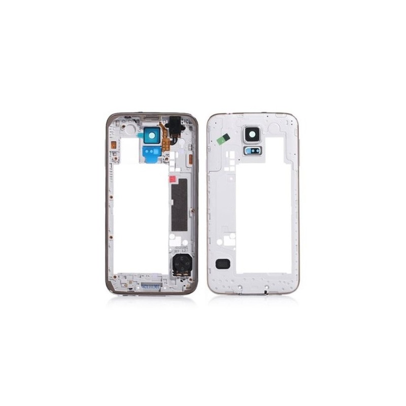 Châssis intermédiaire contour chrome pour Samsung Galaxy S5 Blanc photo 2