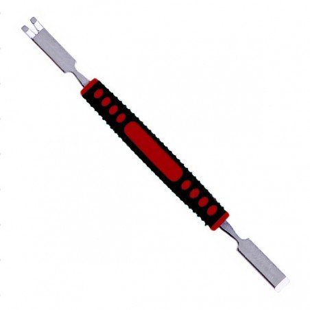 Spatule en métal double embout (plat et crochet) photo 2