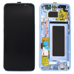 Bloc Ecran Amoled et vitre prémontés sur châssis pour Galaxy S8 Bleu Océan photo 2