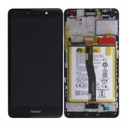 Bloc Ecran Noir COMPLET prémonté sur chassis + batterie pour Huawei Honor 6X photo 2