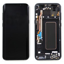 Bloc Ecran Amoled et vitre prémontés sur châssis pour Galaxy S8 Plus Noir Carbone photo 1