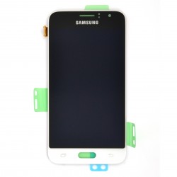 Ecran Amoled Blanc et vitre prémontés pour Samsung Galaxy J1 2016 photo 1