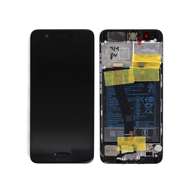 Bloc Ecran Noir COMPLET prémonté + batterie sur chassis pour Huawei P10 photo 1