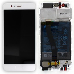 Bloc Ecran Blanc COMPLET prémonté + batterie sur chassis pour Huawei P10 photo 1