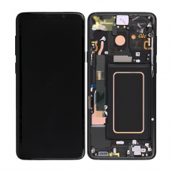 Bloc Ecran Amoled et vitre prémontés sur châssis pour Galaxy S9 Plus Noir Carbone photo 1