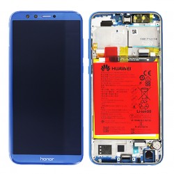 BLoc Ecran Bleu COMPLET prémonté sur chassis + batterie pour Huawei Honor 9 Lite Photo 1