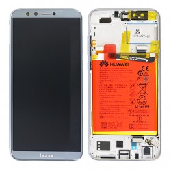 BLoc Ecran Gris COMPLET prémonté sur chassis + batterie pour Huawei Honor 9 Lite Photo 1