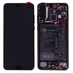 BLoc Ecran Noir COMPLET prémonté sur chassis + batterie pour Huawei P20 Pro Photo 1