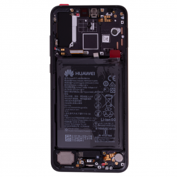 BLoc Ecran Noir COMPLET prémonté sur chassis + batterie pour Huawei P20 Pro Photo 3