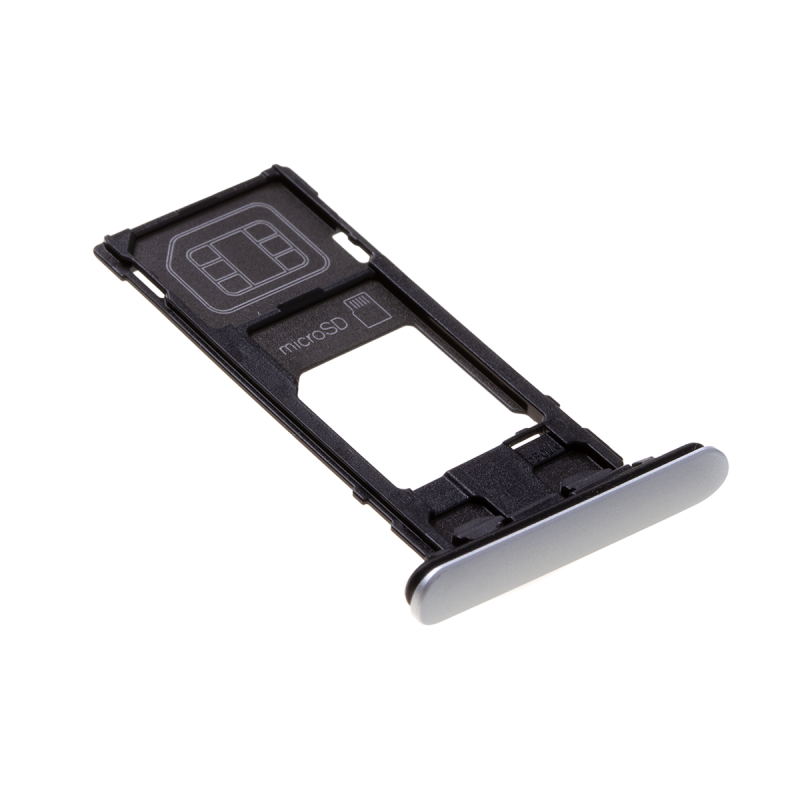 Rack tiroir cartes SIM et SD Argent pour Sony Xperia XZ2 Compact Photo 1