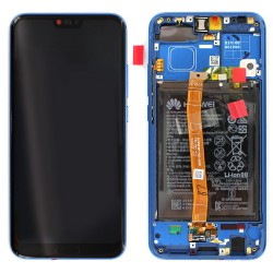 Bloc écran Bleu COMPLET prémonté sur châssis + batterie pour Huawei Honor 10 photo 1