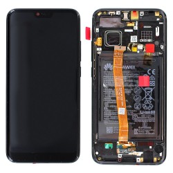 Bloc écran Noir COMPLET prémonté sur châssis + batterie pour Huawei Honor 10 photo 1