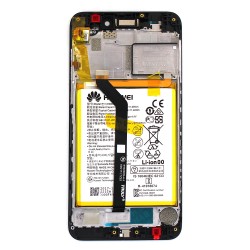 Bloc écran Noir COMPLET prémonté sur chassis + batterie pour Huawei Honor 6C Pro Photo 3