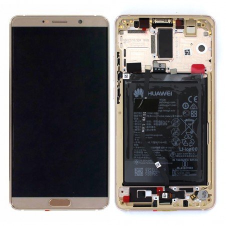 Bloc Ecran Brun Moca COMPLET prémonté sur chassis + batterie pour Huawei Mate 10 Photo 1b