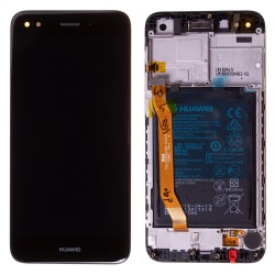 Bloc écran Noir COMPLET prémonté sur chassis + batterie pour Huawei Y6 Pro 2017 Photo 1