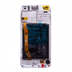 Bloc écran Blanc COMPLET prémonté sur chassis + batterie pour Huawei Y6 Pro 2017 Photo 3