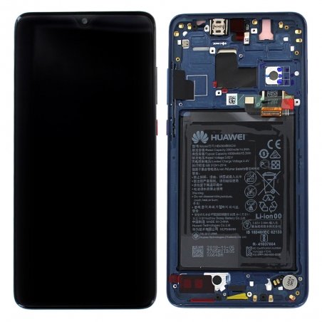 Bloc Ecran Bleu Minuit complet pré-monté + batterie sur châssis pour Huawei Mate 20_photo1b