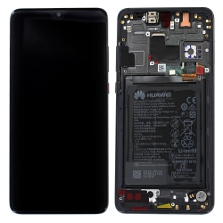 Bloc Ecran Noir complet pré-monté + batterie sur châssis pour Huawei Mate 20_photo1