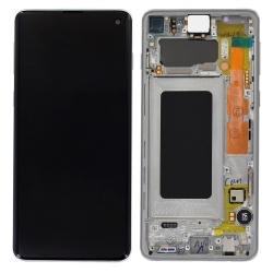 Remplacer l'écran Amoled du Galaxy S10 blanc prisme avec cette pièce neuve d'origine Samsung-Bricophone_1