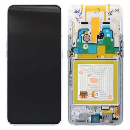 Bloc écran Super Amoled + vitre pré-monté sur châssis pour Samsung Galaxy A80 Argent photo