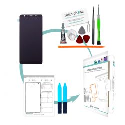 Kit de réparation Ecran noir avec vitre et Amoled Samsung Galaxy A7 2018
