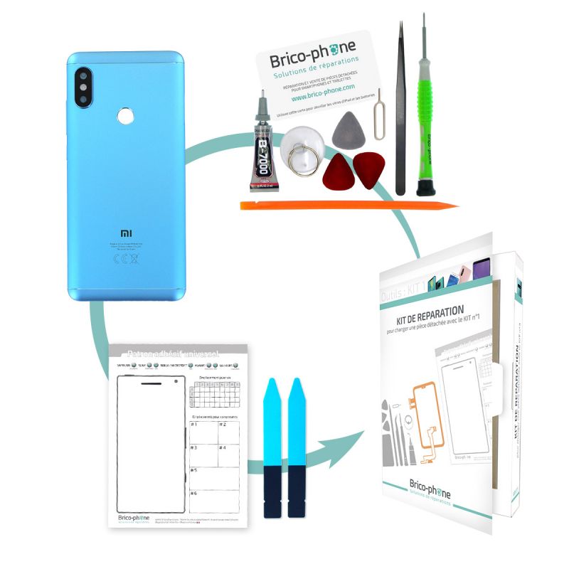 Kit de réparation Coque arrière Bleue Xiaomi Redmi Note 5