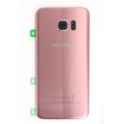 Vitre arrière Rose pour Samsung Galaxy S7 Edge photo 2
