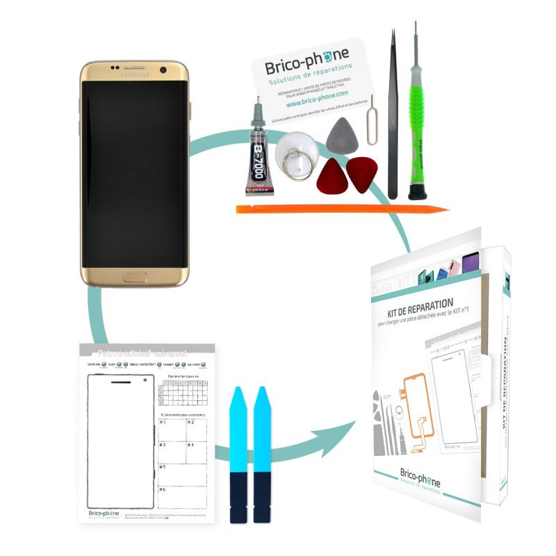 Kit de remplacement Ecran complet GOLD Samsung Galaxy S7 Edge