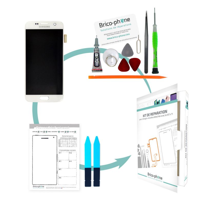 Kit de remplacement Ecran complet BLANC Samsung Galaxy S7