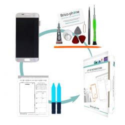 Kit de remplacement Ecran complet SILVER Samsung Galaxy S7