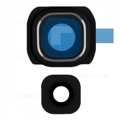 Lentille et contour Noir de caméra arrière pour Samsung Galaxy S6 photo 2