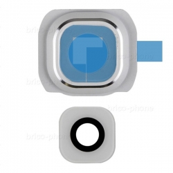 Lentille et contour Blanc de caméra arrière pour Samsung Galaxy S6 photo 2