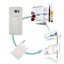 Kit de remplacement Vitre arrière BLANCHE Samsung Galaxy S7 Edge