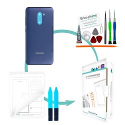 Kit de réparation Coque arrière Bleue Acier Xiaomi Pocophone F1