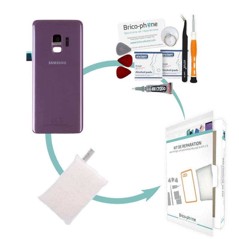 Kit de réparation Vitre arrière d'origine Samsung Galaxy S9 Ultra Violet