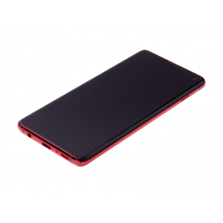 Bloc écran Amoled et vitre prémontés sur châssis pour Samsung Galaxy S10 Rouge photo 3