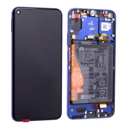 Bloc écran complet pré-monté sur châssis + batterie pour Huawei Nova 5T et Honor 20 bleu photo 2