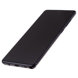 Bloc écran Super AMOLED Plus pré-monté sur châssis pour Samsung Galaxy Note 10 Lite Noir