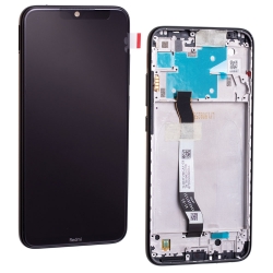 Bloc écran IPS LCD et vitre pré-montés sur châssis pour Xiaomi Redmi Note 8 Noir