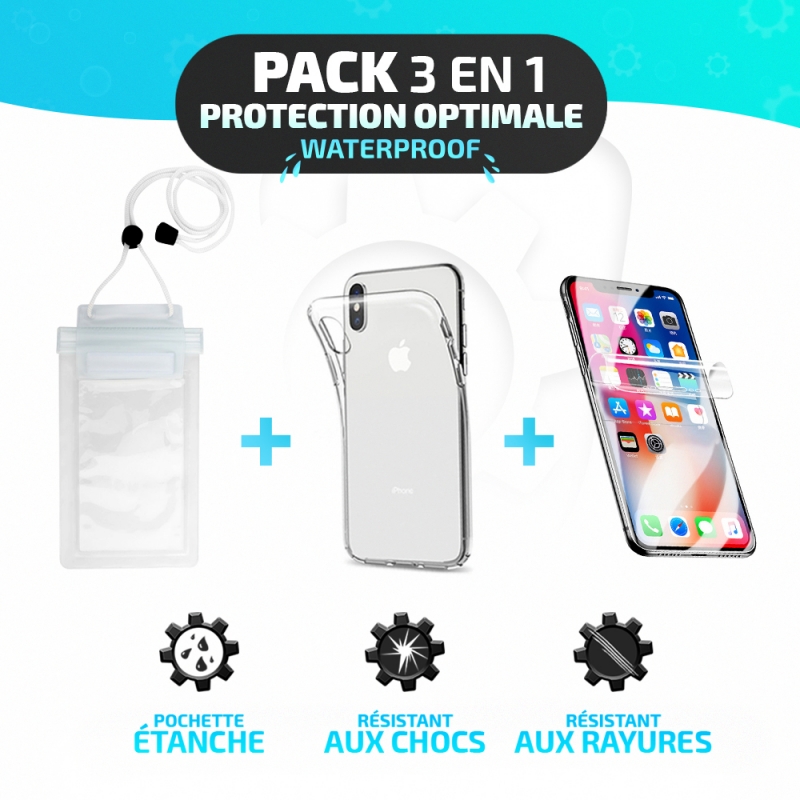 Pack Essentiel de Protection 3-en-1 pour Huawei P20 Pro - Étui étanche, film Hydrogel et coque Minigel photo 5