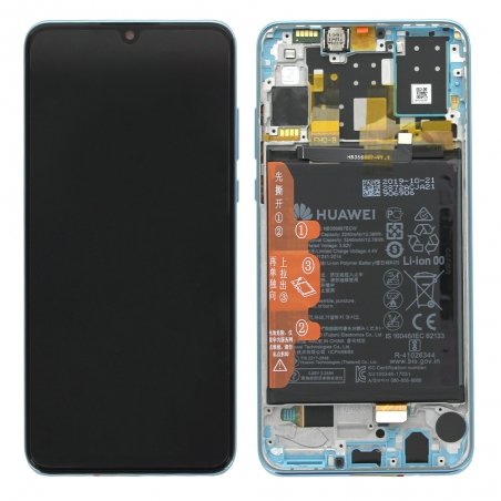 Bloc écran IPS LCD complet pré-monté sur châssis + batterie pour Huawei P30 Lite New Edition Breathing Crystal 2