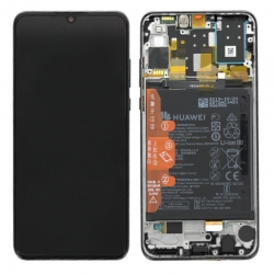 Bloc écran IPS LCD complet pré-monté sur châssis + batterie pour Huawei P30 Lite New Edition Noir Minuit