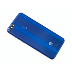 Vitre arrière avec logo pour Huawei Y7 2018 - Bleu photo 0