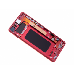 Bloc écran Amoled et vitre pré-montés sur châssis pour Samsung Galaxy S10+ Rouge cardinal photo 1
