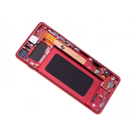 Bloc écran Amoled et vitre pré-montés sur châssis pour Samsung Galaxy S10+ Rouge cardinal photo 1