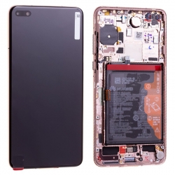 Bloc écran OLED complet pré-monté sur châssis + batterie pour Huawei P40 Or photo 2